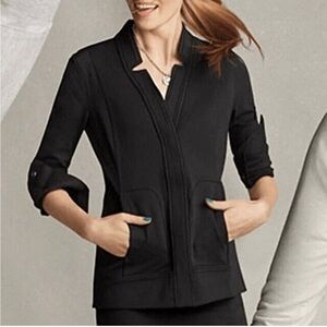 CAbi Black Zip Blazer Jacket Medium Normcore Office Workwear Minimalist
